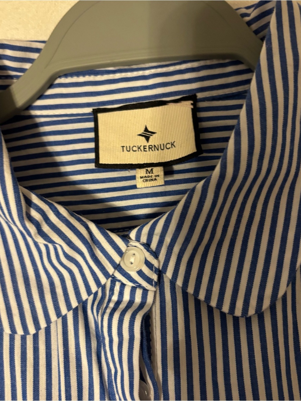 Tuckernuck Blue and White Vertical Stripe Dress Shirt